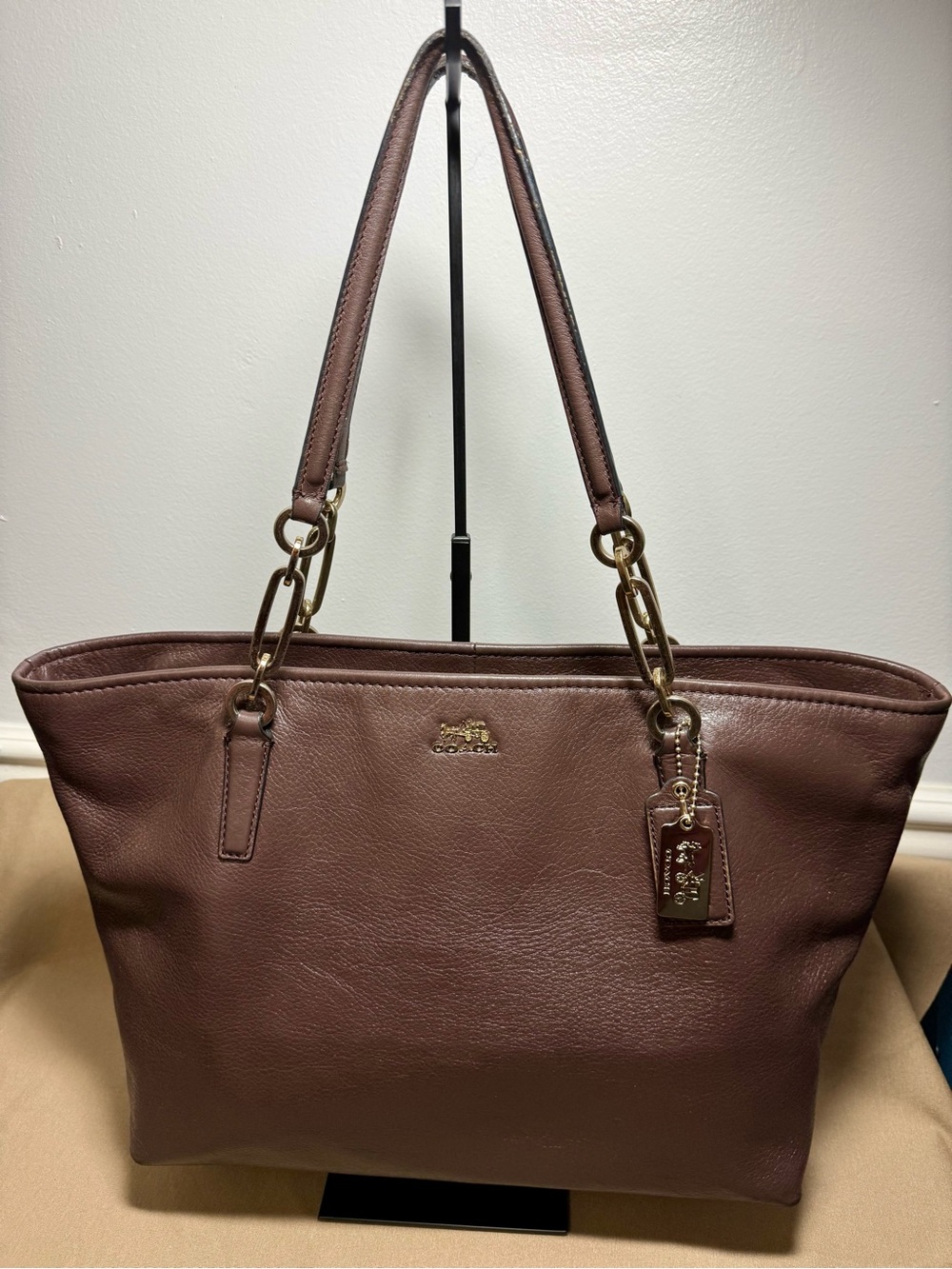 Coach Madison Genuine Leather Tote Bag – Brown (G1821-26805)